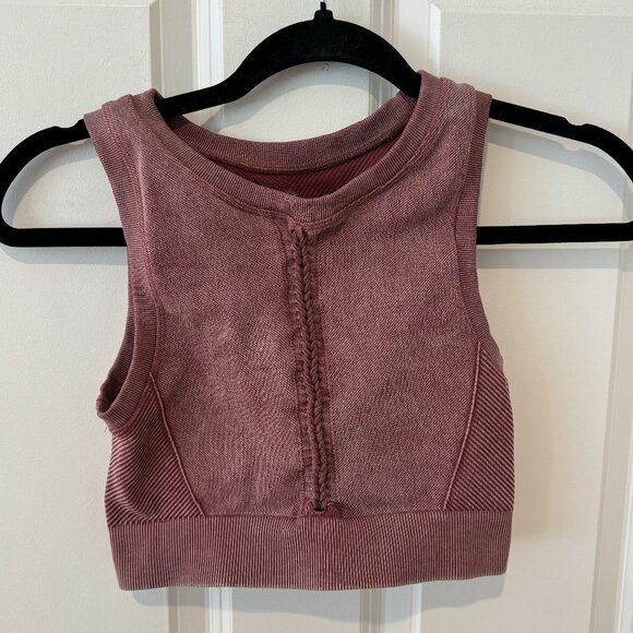 Aerie Offline Burgundy Boho‎ Sports Bra Crop Top - Size Small - Picture 1 of 6